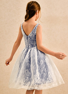 Azazie Cubbie Girls Formal Blumenmädchenkleider A-Linie Spitze Kleid Sturm image2