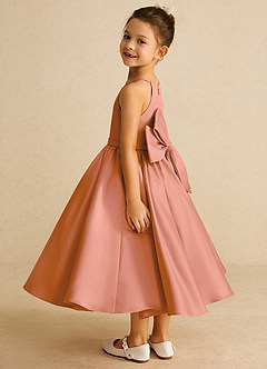 Azazie Sunray Flower Girl Dresses MAI TAI A-Line Spaghetti Strap Matte Satin Dress image4