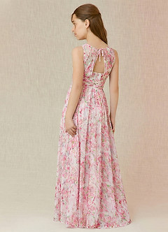 Azazie Bibiane Junior Agave A-Line Pleated Chiffon Dress image5