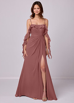 Barbie ♥ Azazie Bridesmaid Dresses Desert Rose A-Line Off the Shoulder Chiffon Convertible Dress image7