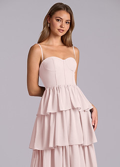 Azazie Faye Bridesmaid Dresses Blushing Pink A-Line Sweetheart Neckline Chiffon Dress image2