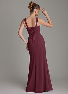 Azazie Agustina Bridesmaid Dresses Cabernet Mermaid Corset Chiffon Dress image7