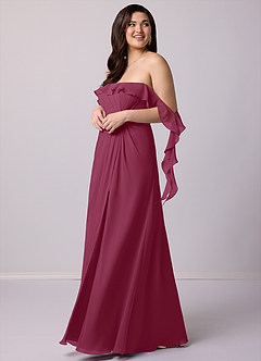 Barbie ♥ Azazie Bridesmaid Dresses Mulberry A-Line Off the Shoulder Chiffon Convertible Dress image11