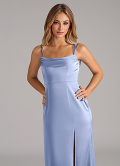 Azazie Callan Brautjungfernkleider Wandelbar A-Linie Plissee Stretch-Satin Kleid Eis image7