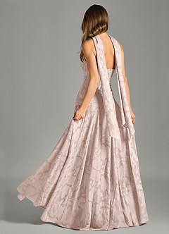 Azazie Gabriela 신부 들러리 드레스 A라인 스트랩리스 플로럴 번아웃 바닥 길이 드레스 image2