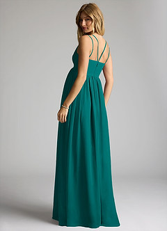 Azazie Emree Brautjungfernkleider für Schwangere A-Linie Chiffon Bodenlänge Kleid image5