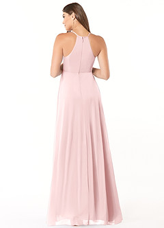 Azazie Annabelle Maternity Bridesmaid Dresses A-Line V-Neck Pleated Mesh Floor-Length Dress image2