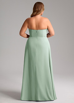 Azazie Wren Bridesmaid Dresses Agave A-Line Side Slit Chiffon Convertible Dress image15