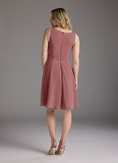 Azazie Shirley Mother of the Bride Dresses Desert Rose A-Line Scoop Pleated Chiffon Dress image6