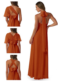 Azazie Fifi Bridesmaid Dresses Paprika A-Line Strapless Chiffon Convertible Dress image8