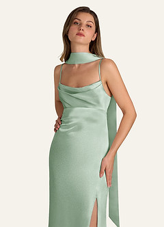 front Azazie Matching Color Matte Satin Scarf