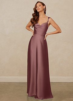 Christian Siriano Bridal for Azazie 1001 Bridesmaid Dresses Vintage Mauve A-Line Sweetheart Neckline Stretch Satin Dress image3