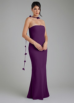 Azazie Annalise Bridesmaid Dresses Grape Mermaid Chiffon Dress image4
