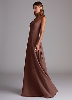 Azazie Marley Bridesmaid Dresses Espresso A-Line Off the Shoulder Chiffon Convertible Dress image6