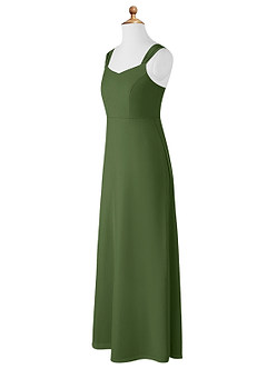 Azazie Denice Junior Olive A-Line Chiffon Dress image10
