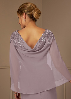 Azazie Carmela Mother of the Bride Dresses Dusk Sheath Lace Chiffon Dress image11