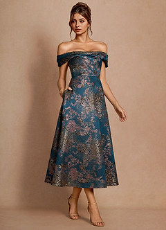 Jordan Teal Floral Midi Dress image3