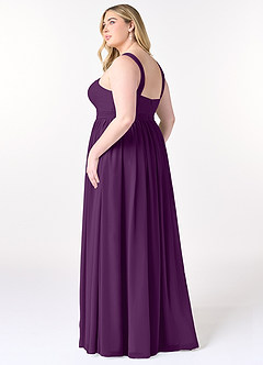 Azazie Elvira Bridesmaid Dresses Grape A-Line Pleated Chiffon Dress image10