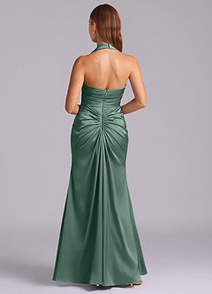 Azazie Destiny Vestidos de damas de honor Vestido de Eucalipto de Satén Elástico de Corte Sirena con Escote de Corazón image2