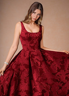 Abito Midi Rosso Rubino Alba image5