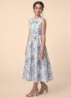 Azazie Brielle Junior Formal Klä av A-Line i Matt satäng image4