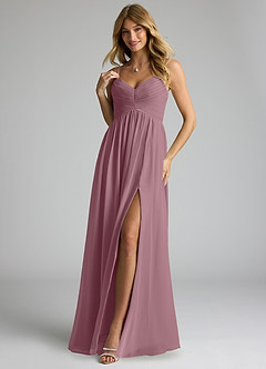 Azazie Alia Bridesmaid Dresses Vintage Mauve A-Line Pleated Chiffon Dress image3