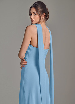 Azazie Ilana Bridesmaid Dresses Steel Blue A-Line Strapless Chiffon Dress image6