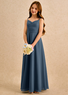 Azazie Hollie Girls Formal Flower Girl Klänningar Klä A-Line i Chiffong Älskling Halsringning image5