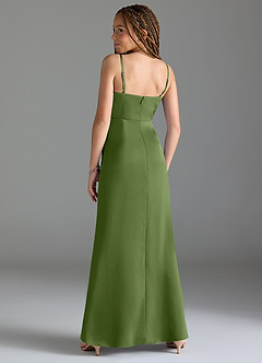 Azazie Maci Junior Juniper Mermaid Pleated Stretch Satin Dress image5