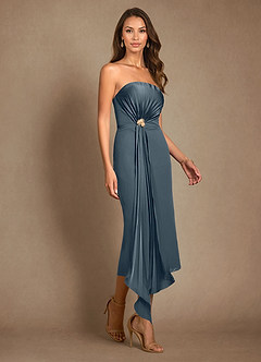 Azazie Dinanta Mother of the Bride Dresses Twilight Column Pleated Chiffon Dress image7
