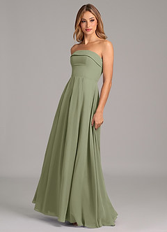 Azazie Lucienne Bridesmaid Dresses Pistachio A-Line Strapless Chiffon Convertible Dress image4