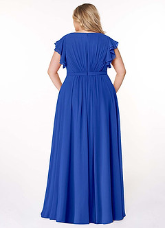 Azazie Daphne Modest Bridesmaid Dresses A-Line Ruffled Chiffon Floor-Length Dress image8