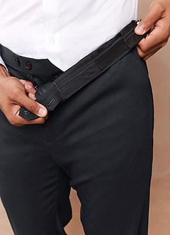 front Savile Charcoal Wool Blend Dress Pants
