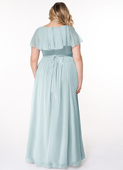 Azazie Jael Robes de demoiselle d'honneur Robe Trapèze en Maille Col en V Brume image8