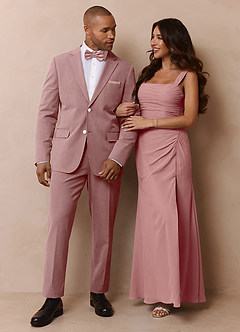 front James Dusty Rose Structured Stretch Suit Jacket