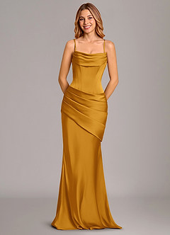 Azazie Pelagia Brudtärnklänningar Klä av Sjöjungfru i Stretch Satin Korsett Knäck Konvertibel image6