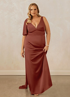 Christian Siriano Bridal for Azazie 1011 Bridesmaid Dresses Auburn Mermaid Bow Stretch Satin Dress image16