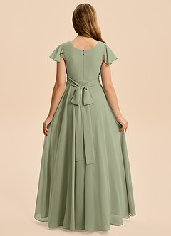 Azazie Cady Junior Pistachio A-Line Pleated Chiffon Dress image2