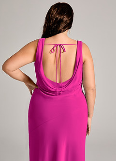 Azazie Rylina Bridesmaid Dresses Fuchsia Mermaid Pleated Chiffon Dress image12