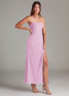 Azazie Leonis Bridesmaid Dresses Candy Pink Mermaid Strapless Chiffon Convertible Dress image8