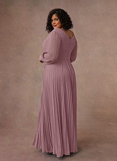 Azazie Zina Mother of the Bride Dresses Dusty Rose A-Line Pleated Chiffon Dress image10