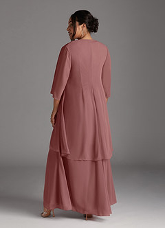 Azazie Manuella Mother of the Bride Dresses Desert Rose A-Line V-Neck Pleated Chiffon Dress image15