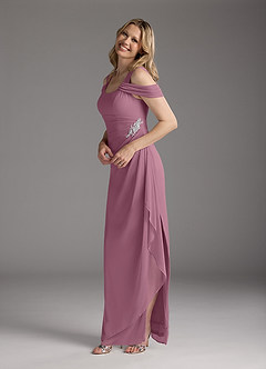 Azazie Weitzman Mother of the Bride Dresses Vintage Mauve Sheath Sequins Mesh Dress image2