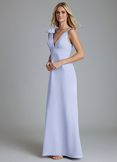 Azazie Taro Bridesmaid Dresses Lavender Sheath Bow Chiffon Dress image5