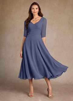 Azazie Durant Mother of the Bride Dresses Stormy A-Line Pleated Chiffon Dress image2