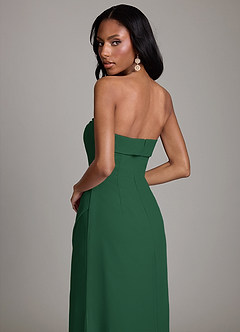 Azazie Aretha Bridesmaid Dresses Dark Green A-Line Strapless Chiffon Dress image4