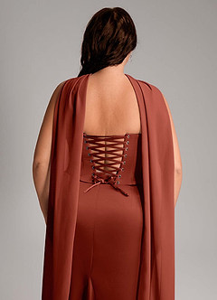 Azazie Sorrel Bridesmaid Dresses Terracotta Mermaid Strapless Stretch Satin Convertible Dress image14