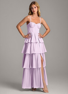 Azazie Alanna Bridesmaid Dresses Frosted Lilac A-Line Sweetheart Neckline Chiffon Dress image5