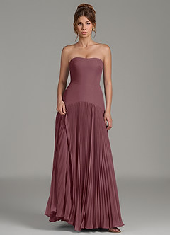 Azazie Yuliana Bridesmaid Dresses Sangria A-Line Strapless Chiffon Dress image6