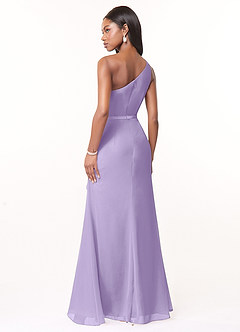 Azazie Liza Bridesmaid Dresses Lilac Mermaid One Shoulder Chiffon Dress image4
